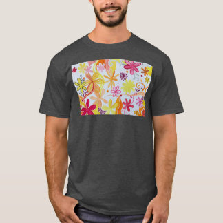 Muster für gelbe und rote Blume T-Shirt