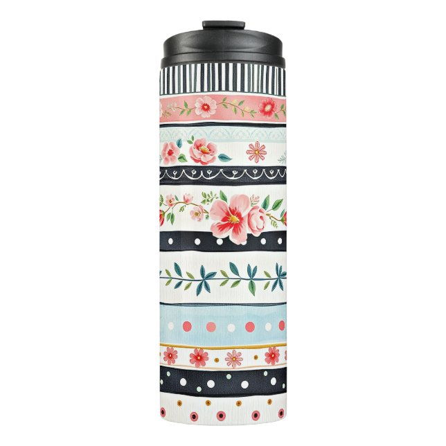 Muster für gemischte Shabby Chic Thermosbecher (Vorderseite)