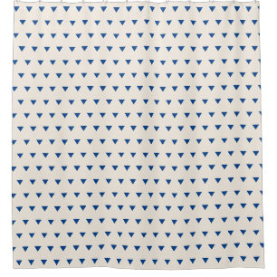 Muster für geometrische Dreiecke in Blau und Weiß Duschvorhang