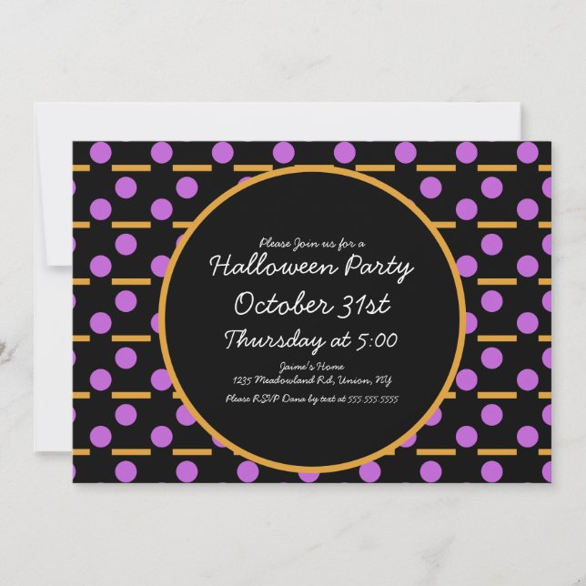 Muster für geometrische Formen des Halloween-Party Einladung (Vorderseite)