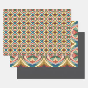 Muster für geometrische Pop-Farbblöcke Geschenkpapier Set