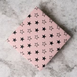 Muster für geometrische schwarzrosa Sterne Fliese