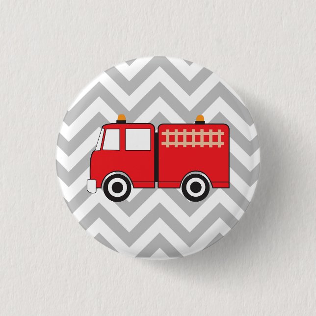 Muster für geometrische Streifen von roten LKW Button (Vorderseite)