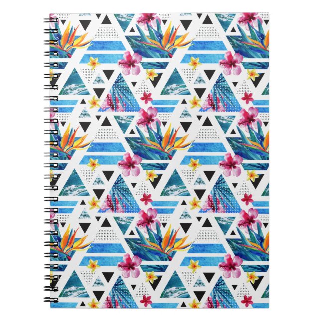Muster für geometrische tropische Blume Notizblock (Vorderseite)