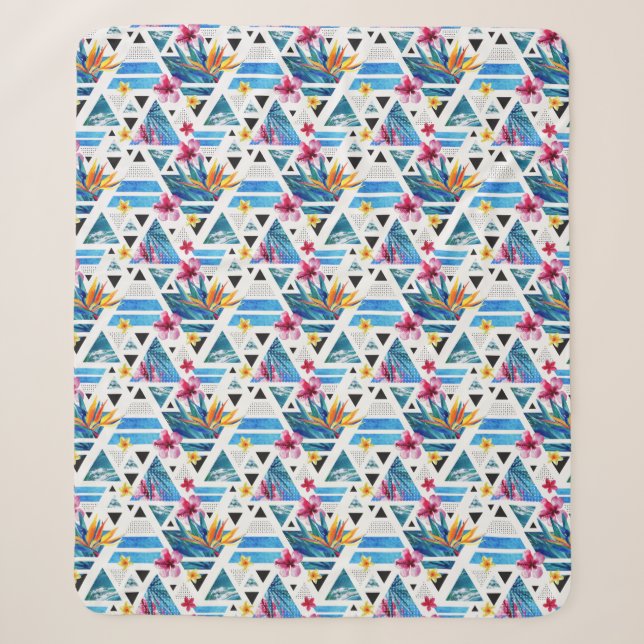 Muster für geometrische tropische Blume Sherpadecke (Vorderseite)
