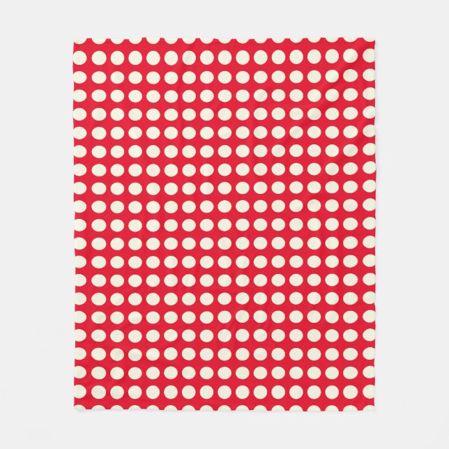 Muster für geometrische weiße und rote Punkte Fleecedecke (Vorderseite)