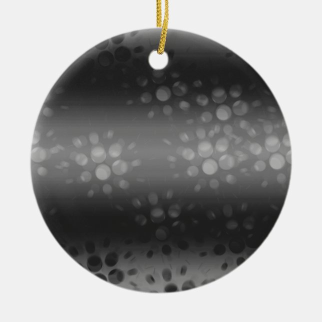 Muster für gepunktete Bursts - Schwarz, Grau, Weiß Keramik Ornament (Vorne)