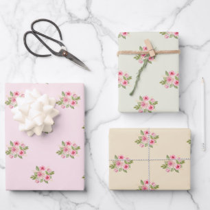 Muster für gestrichene Rose Geschenkpapier Set