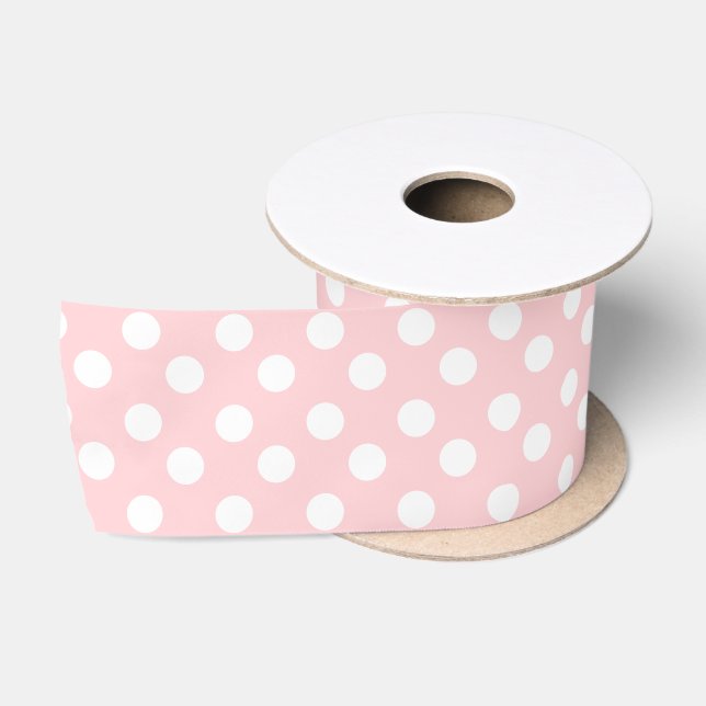 Muster für Girly Pink und White Polka Dots Satinband (Spule)