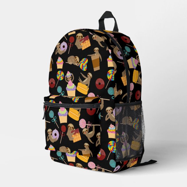 Muster für glatte süße Leckereien Bedruckter Rucksack (Rückseitige Ecke Rechts)