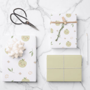 Muster für glückliche Äpfel - Set für Papier