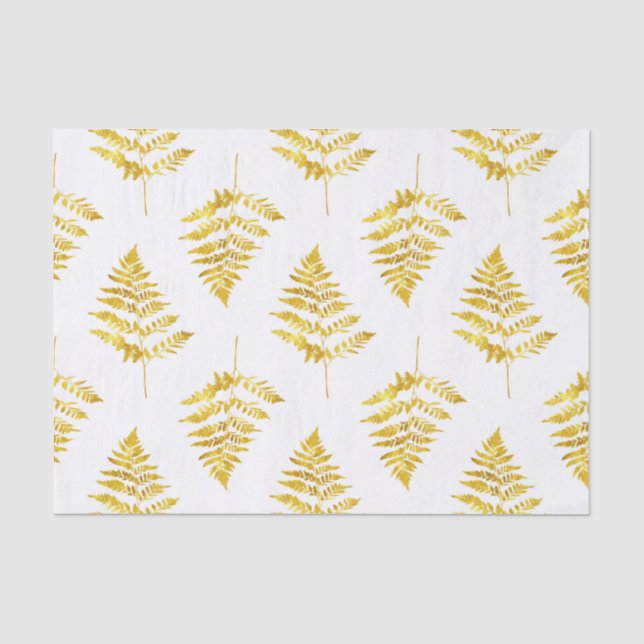 Muster für Gold Fern-Blätter Seidenpapier (Vorderseite)
