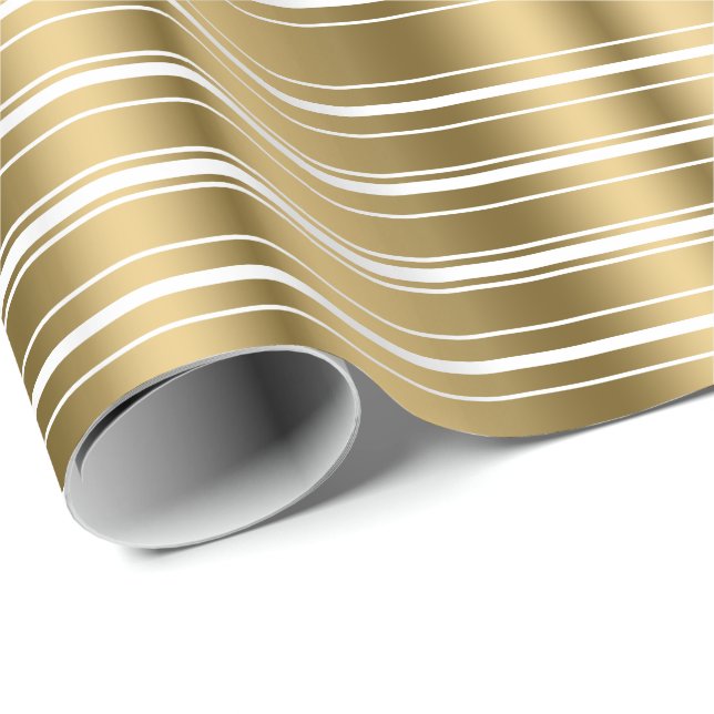 Muster für goldene Streifen - kundenspezifischer w Geschenkpapier (Rolleneckpunkt)