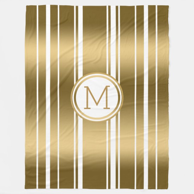 Muster für goldene Streifen - kundenspezifisches W Fleecedecke (Vorderseite)