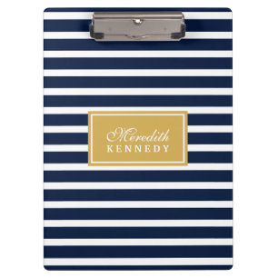 Muster für Goldnamen der weißen Navy Strips Klemmbrett