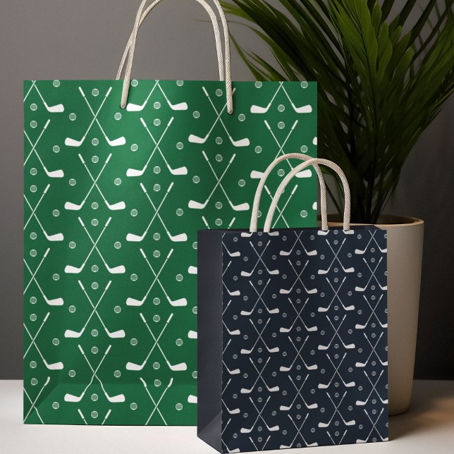 Muster für Golf Club Papier Mittlere Geschenktüte (gift bag, birthday surprise gift bag, teddy bear gift bag, wine gift bag, travel bag, use and throw )