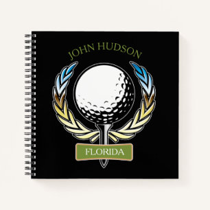 Muster für Golf mit Kleider-Monogramm-Vorlage Notizbuch