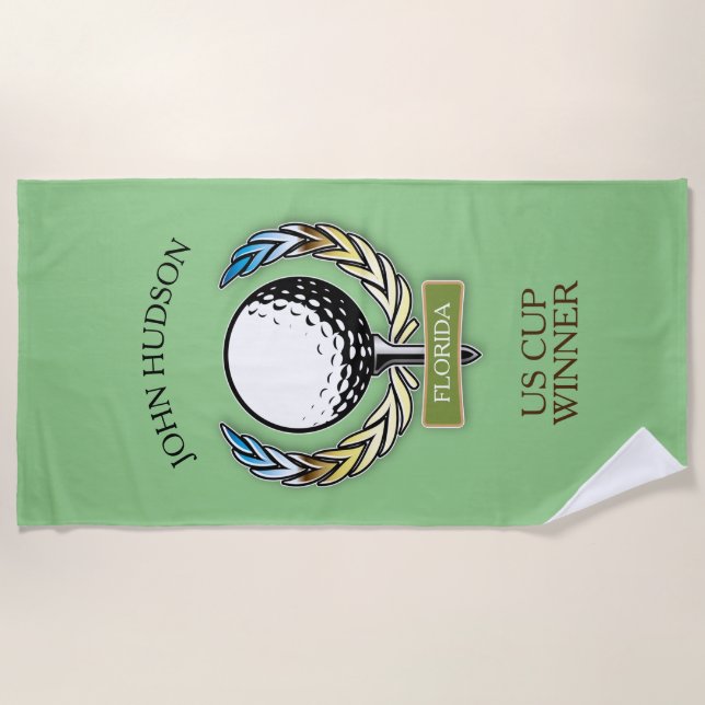 Muster für Golf mit Kleider-Monogramm-Vorlage Strandtuch (Vorderseite)