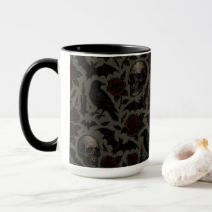 Muster für Gothic Skulls, Crows & Rose Tasse