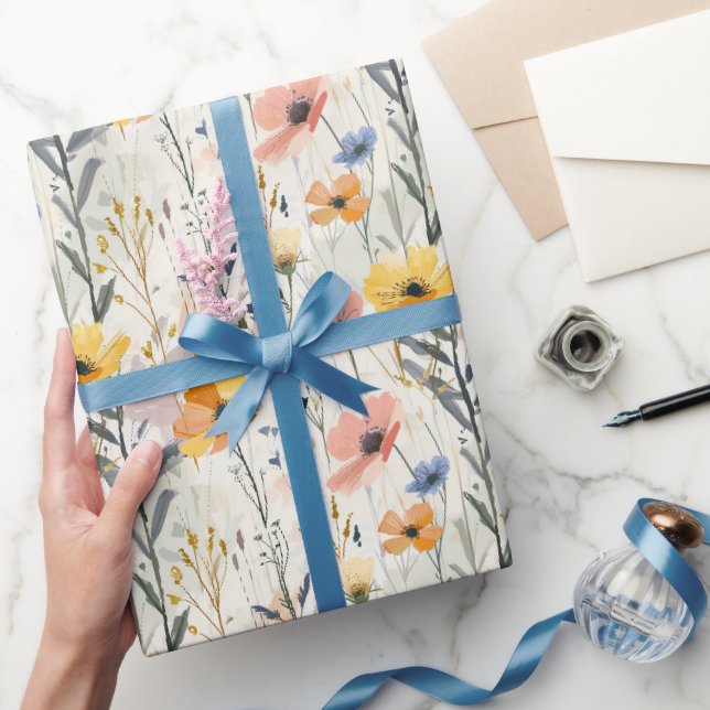 Muster für Gouache Meadow Blume Geschenkpapier (Schenken)