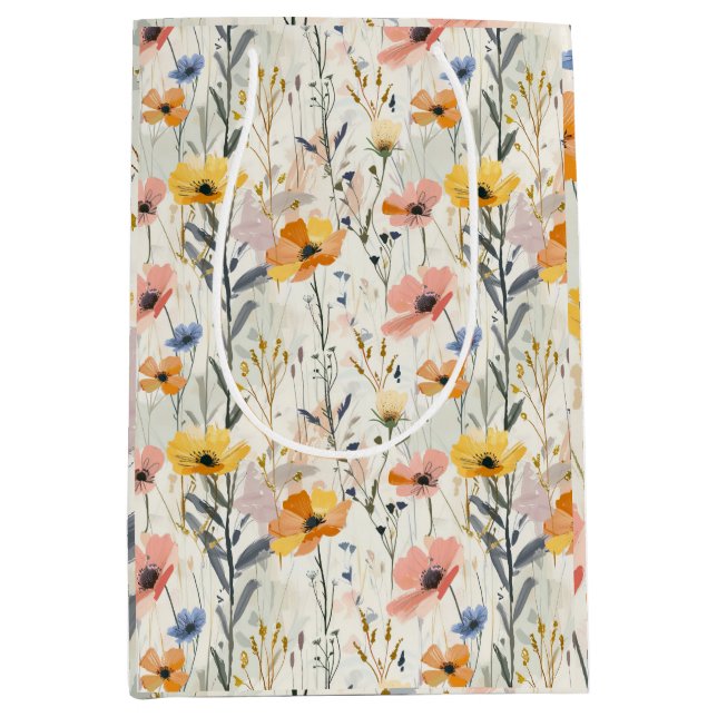 Muster für Gouache Meadow Blume Mittlere Geschenktüte (Vorderseite)