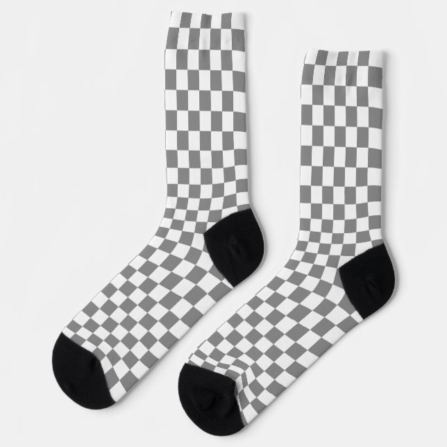 Muster für grau-weiß karierte Karos Socken (Linkes Detail)