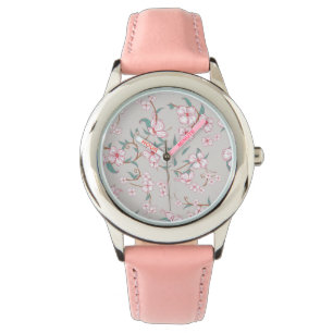 Muster für graue Blume Armbanduhr
