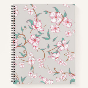 Muster für graue Blume Notizbuch