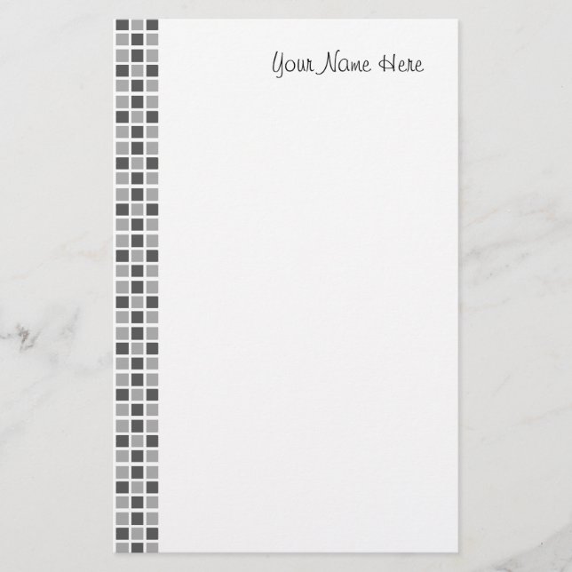 Muster für graue Quadrate Briefpapier (Vorderseite)