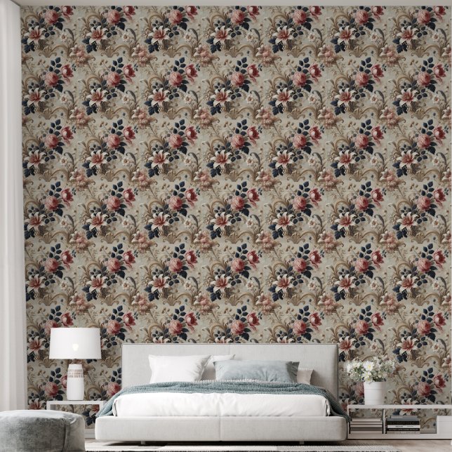 Muster für große florale Motive Tapete (Schlafzimmer)