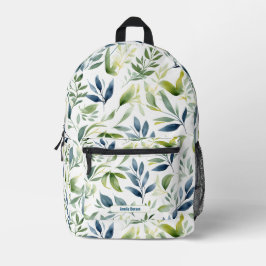 Muster für grün & blau-grüne Blätter Bedruckter Rucksack