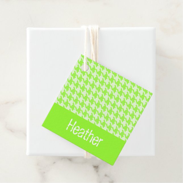 Muster für grün-weiße Hahnentrittmuster Geschenkanhänger (Beispiel)