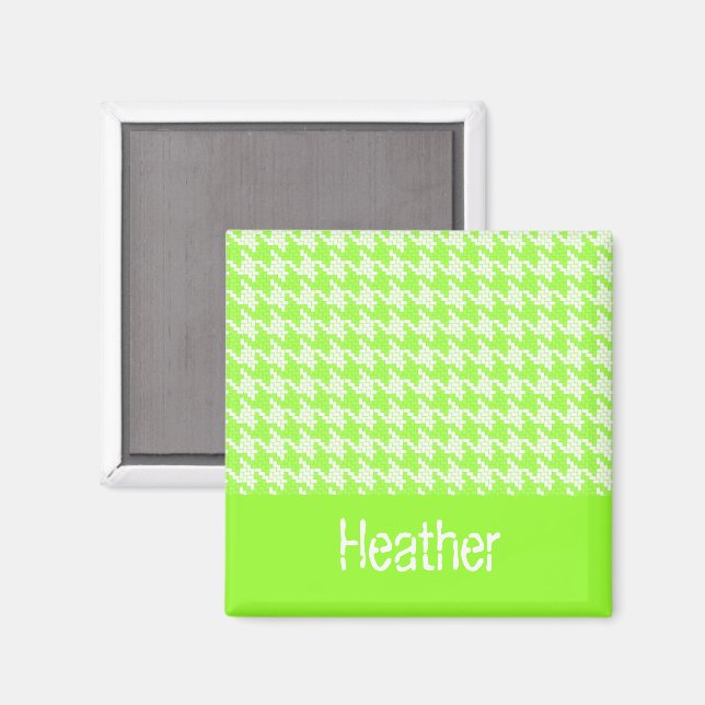 Muster für grün-weiße Hahnentrittmuster Magnet (Vorderseite/Rückseite)