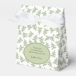 Muster für grüne Blätter - Danke Geschenkschachtel