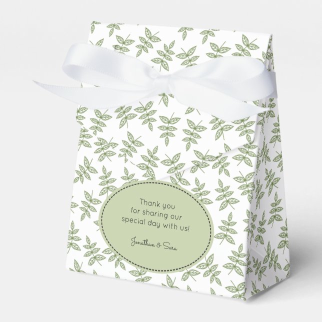Muster für grüne Blätter - Danke Geschenkschachtel (Vorderseite)