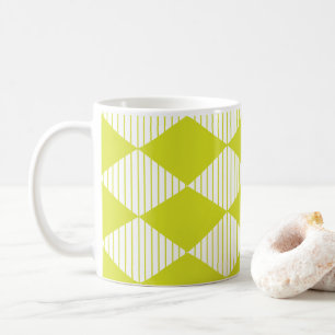 Muster für grüne Diamantstreifen Kaffeetasse