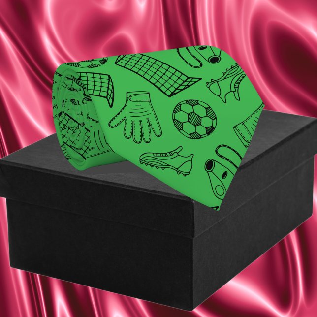 Muster für grüne Fußballausrüstung Krawatte (Green Soccer Equipment Pattern Neck Tie)