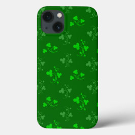 Muster für grüne Kleeblätter auf Green iPhone Case