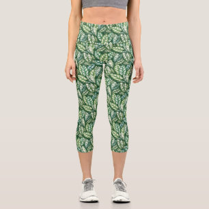 Muster für grüne tropische Blätter Capri Leggings