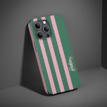 Muster für grüne und rosa Streifen Personalisiert iPhone 16 Pro Hülle<br><div class="desc">Fügen Sie Ihrem Handy eine stilvolle Touch mit diesem grünen und rosa Streifen Muster personalisiert iPhone 16 Pro Gehäuse. Mit seinem schicken gestreiften Design bietet es eine perfekte Mischung aus Eleganz und modernem Flair. Passen Sie ihn mit Ihrem Namen oder Ihren Initialen an, um einen einzigartigen Look zu erhalten, und...</div>