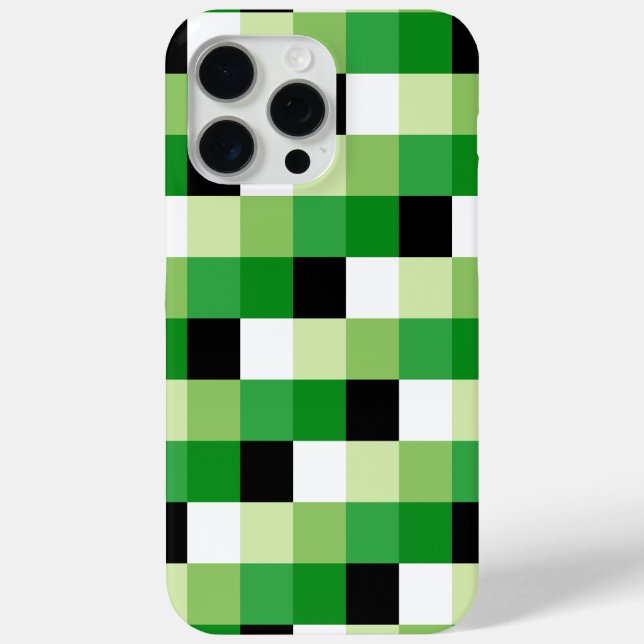 Muster für grüne und weiße Quadrate Case-Mate iPhone Hülle (Rückseite)