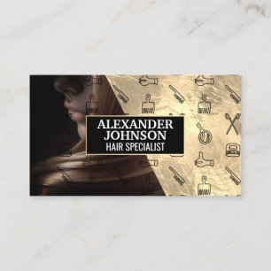 Muster für Haarstempel   Frau fflügt Haar Visitenkarte