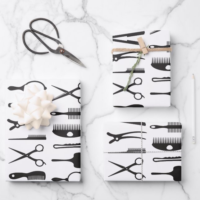 Muster für Haarstempel Geschenkpapier Set (Vorderseite)
