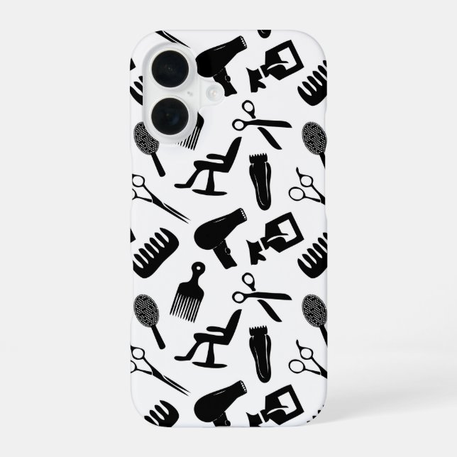 Muster für Haarstempel iPhone 16 Hülle (Rückseite)