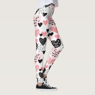 Muster für Handgezogene Herzen und Punkte ID471 Leggings