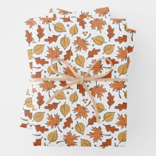 Muster für Herbst-Blätter und Acorns Geschenkpapier Set