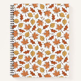 Muster für Herbst-Blätter und Acorns Notizbuch