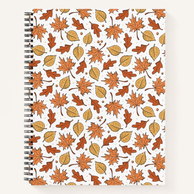 Muster für Herbst-Blätter und Acorns Notizbuch (Vorderseite)