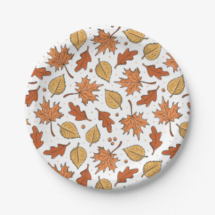 Muster für Herbst-Blätter und Acorns Pappteller