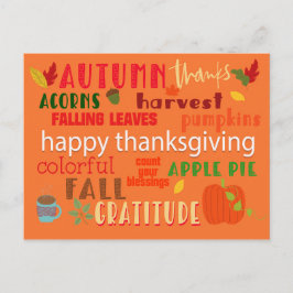 Muster für Herbst- und Erntedank-Typografie Postkarte